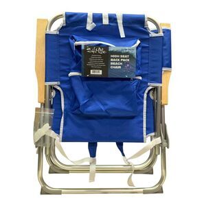 Salt Life High Seat Backpack Beach Chair with 4 Reclining Positions - Blue